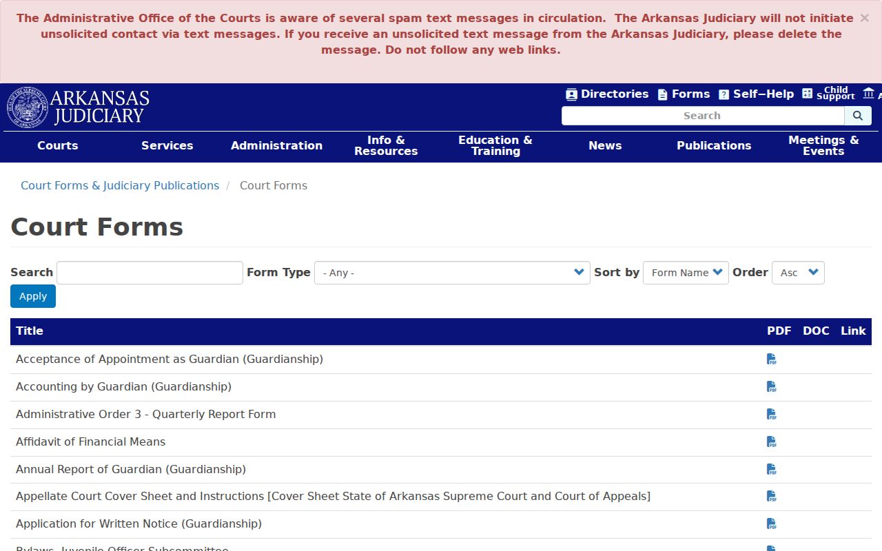 Johnson County civil docket court forms catalog