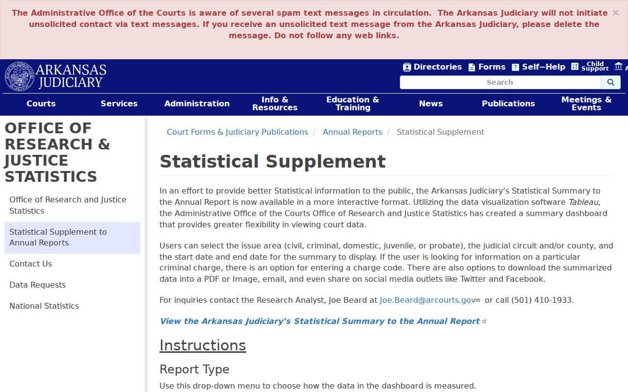 Johnson County court calendar statistics dashboard