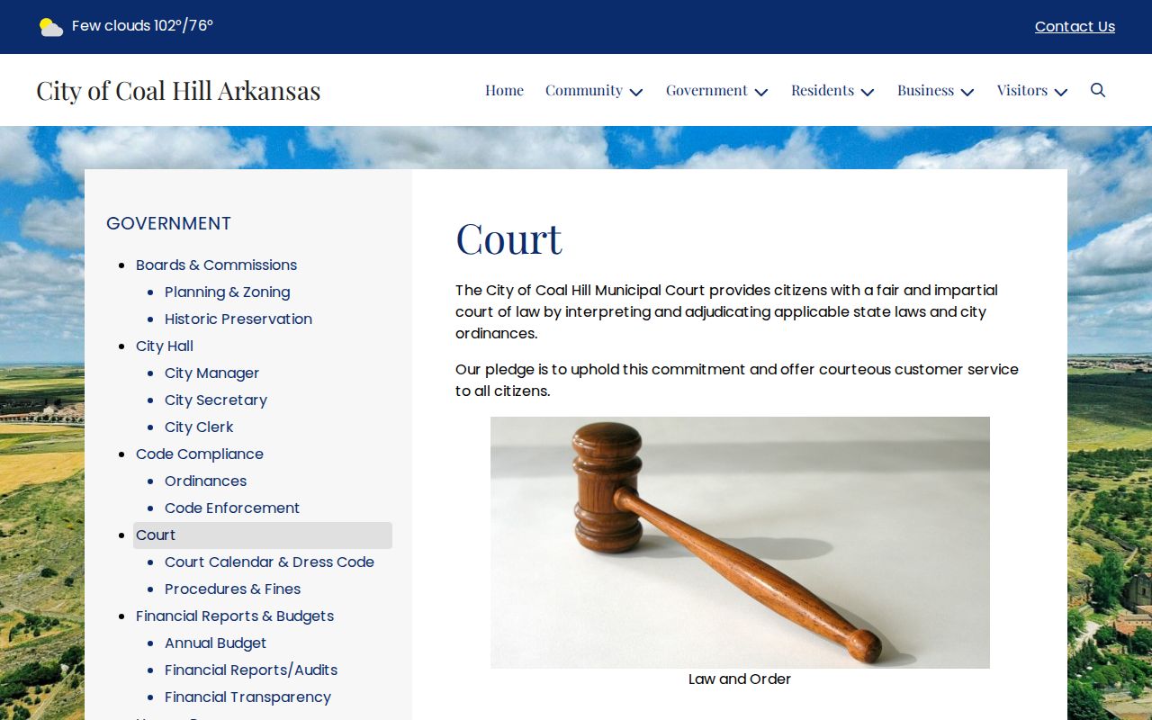 Johnson County court records information from Coal Hill court