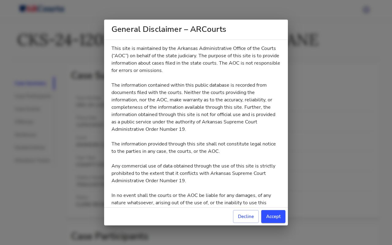 Johnson County criminal docket record interface
