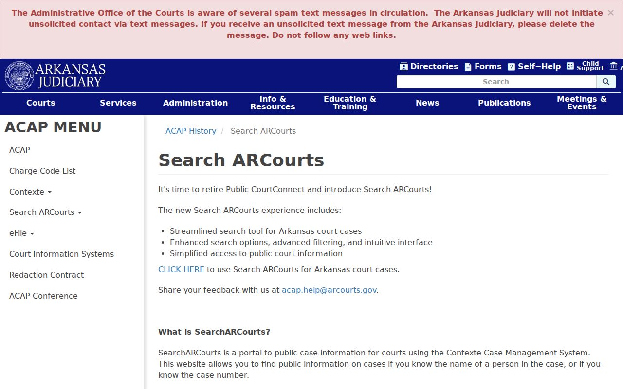 Arkansas Judiciary explanation of Johnson County court docket coverage