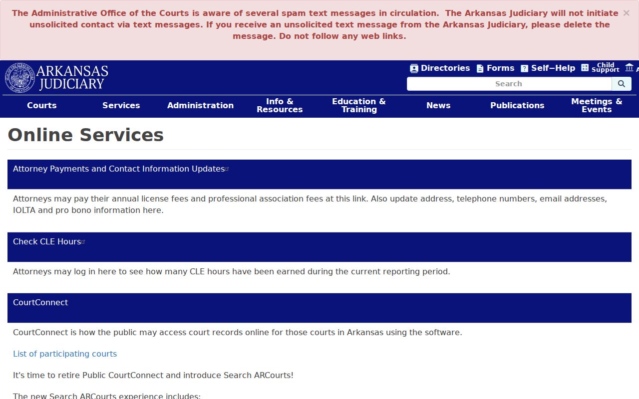 Johnson County court docket links for Search ARCourts eTraffic and eFiling